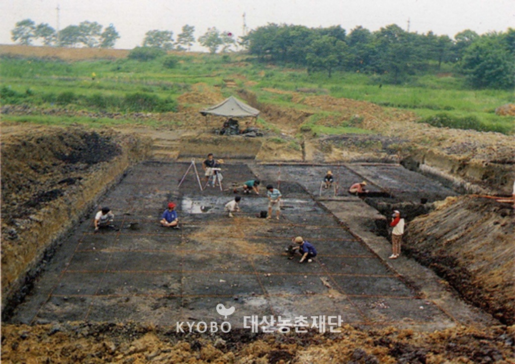 1991년 가와지유적 2지구 발굴 작업